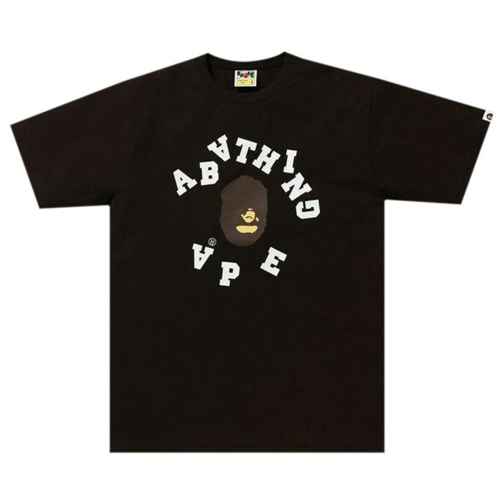 BAPE Broken College Tee Black Sz L
